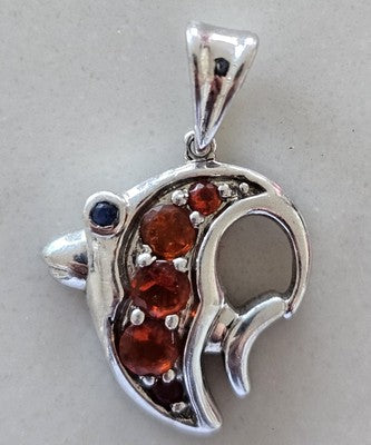 Sterling Silver Inlaid Fish Pendant