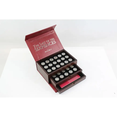 Danbury Mint Last Of The Sixpences Wooden Leather Display Collection