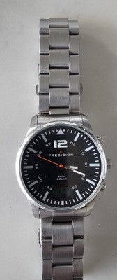 PRECISION Solar Men's/Women's Stainless-Steel Analog-Digital Watch –Quartz –Work