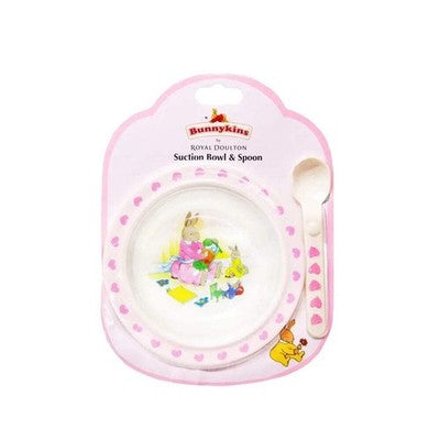 Royal Doulton Bunnykins Melamine Suction Bowl & Spoon Set (Heart)