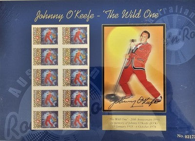 1998 Johnny O'Keefe The Wild One - Stamp Sheetlet Limited Edition 03173/12000