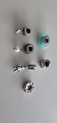 Authentic Pandora Sterling Silver Charm Lot (6 Pieces)