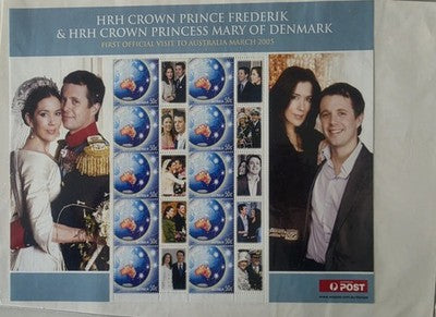 2005 Australia Post Crown Prince Frederik & Mary Royal Visit P-Stamp Sheetlet