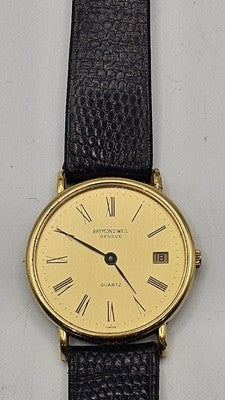 Raymond Weil 18k Gold Plated Geneve Watch for Repair/Spare Sold as is