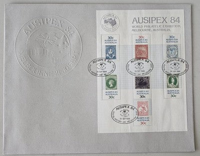 AUSIPEX 84 World Philatelic Exhibition Souvenir Cover & Miniature Sheet Melbour