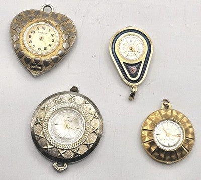 Vintage 4x Swiss Made Two Tone Pendant Fob Watch Repair/Spare