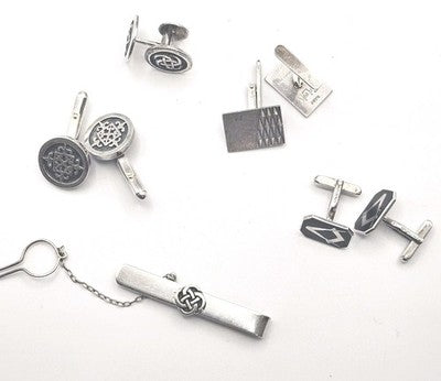 Sterling Silver Gents Accessories Masonic Celtic Vintage Enamel x 5 (43g)