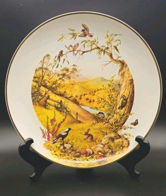 1982 The Four Seasons of 26cm Australia Autumn Plate Deidre Hunt Nitto Japan