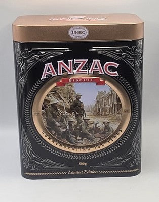 Unibic ANZAC Biscuit Limited Edition Tin 500g 100 Years Commemorative Black Empt