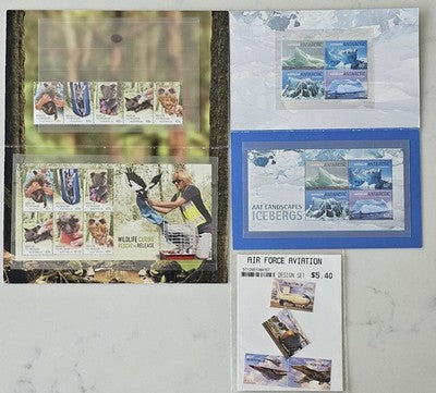 Australia Stamp Collection - Wildlife Caring, AAT Icebergs, and Air Force Aviat