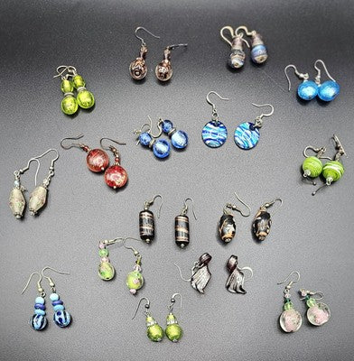Set Of 15 Glass Gemstone Earrings for Women Fashion Jewelry