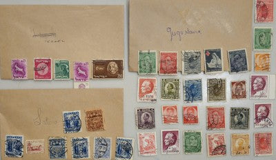 Vintage Collection of Used Postage Stamps from Israel, Yoguslavia & Latvia #0420