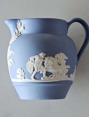 Vintage Wedgwood Blue Jasperware Milk Creamer Jug England 1956