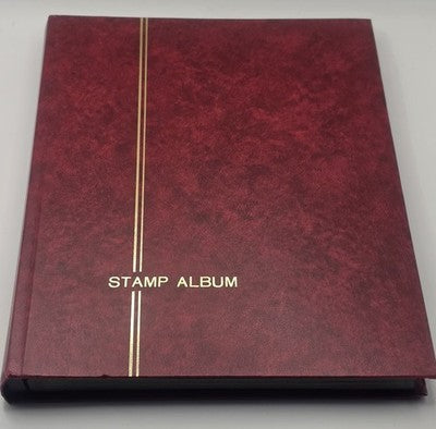 German 16 Page (32 Sides) Red Pages 9-Strip Stamp Album