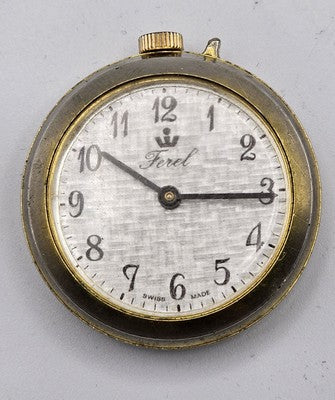 Vintage Ferel Swiss Made Gold Tone Ornate Pendant Watch Working Condition