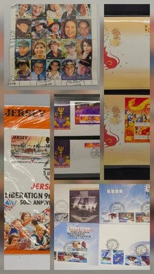 Collection of First Day Covers & Stamp Sheets - Jersey Liberation, Australia, Ch