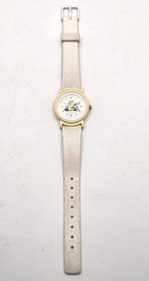 VINTAGE SHARP Ladies Analog Quartz Watch White Dial Light Strap Japan Movement