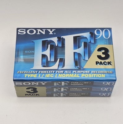 Sony EF90 Type 1 Cassette Tape - 3 Pack Sealed