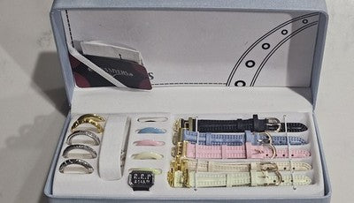 Nina Myers Interchangeable Gift Set with 5 Straps & 10 Bezels - Watch Not Includ