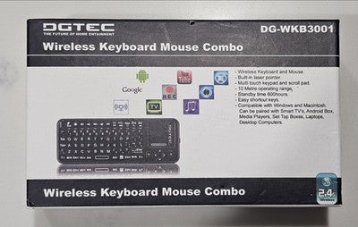 DGTEC DG-WKB3001 Wireless Keyboard Mouse Combo with Built-in Laser Pointer Untes