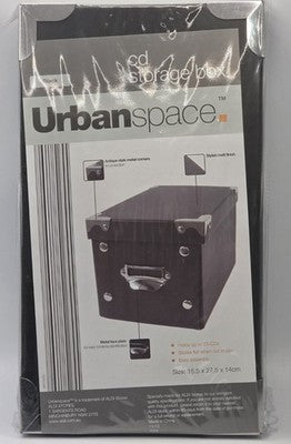 Urban Space Black CD Storage Box Organizer Case 15.5 x 27.5 x 14cm