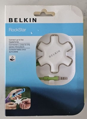 Belkin Rockstar 5-way Headphone Audio Splitter White excellent
