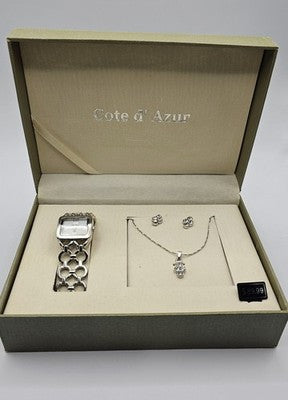 Côte d'Azur Women's Watch, Bracelet, Necklace, and Earring Set - New In Box