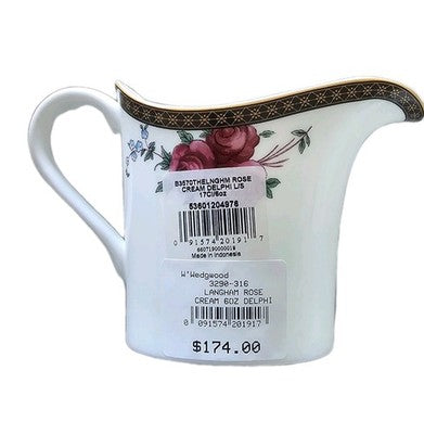 Wedgwood Langham Rose Bone China Creamer - 6oz Delphi - New with Tags - RRP $174