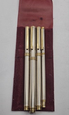 VINTAGE 4-Piece GOLD PLATED LUX HI-TECH Writing Instruments Pen Set ITALY Made