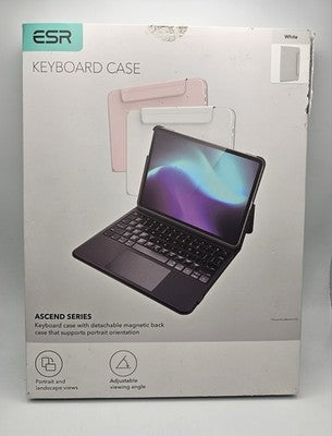 ESR Ascend Series Keyboard Case for Tablet with Detachable Magnetic Back. White