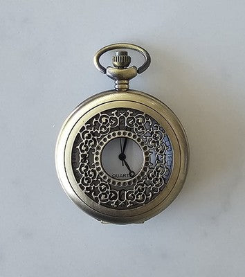 Antique Bronze Tone Pocket Watch - Not Work - Sold as is