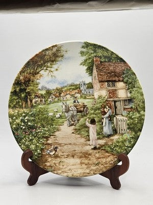 Wedgwood Plate 1989 'The Path to the Green' Petula Stone 'The Village Gree Stone