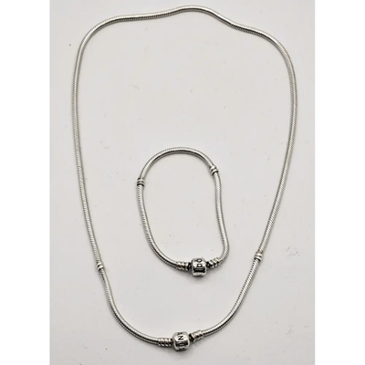 Pandora Sterling Silver Jewellery Bracelet Necklace Snake Link x 2 (47g)