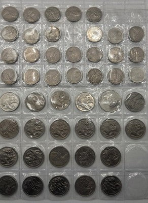 Australian 10, 20 And 50C Commonwealth Coins Collection in Pocket Album Sleeves