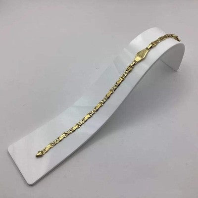 18ct 18cm Fancy Figaro Link Blank ID Bracelet 8g