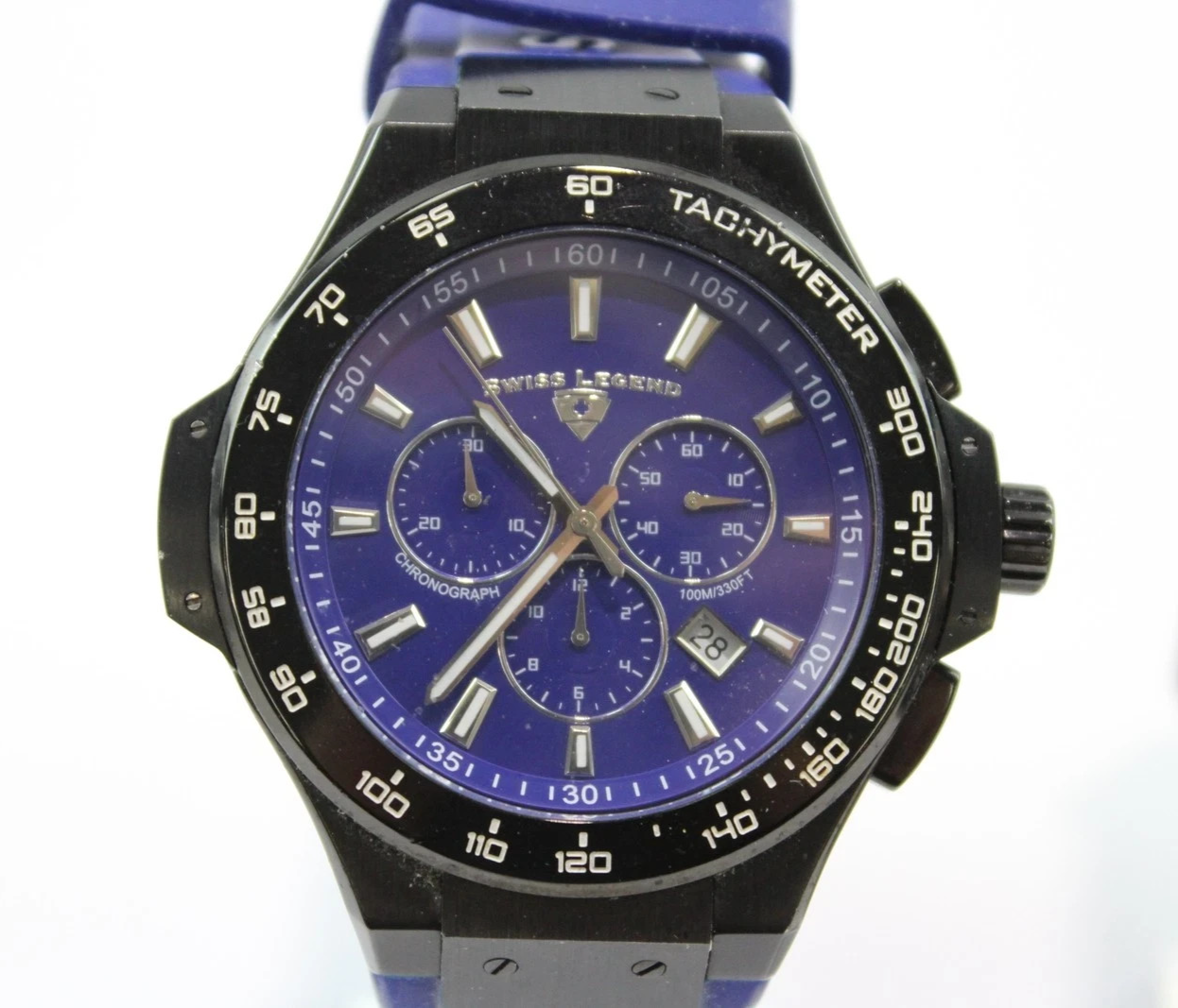 Men's Swiss Legend Quartz Watch – Blue Dial – Rubber Strap – SPARES/REPAIRS