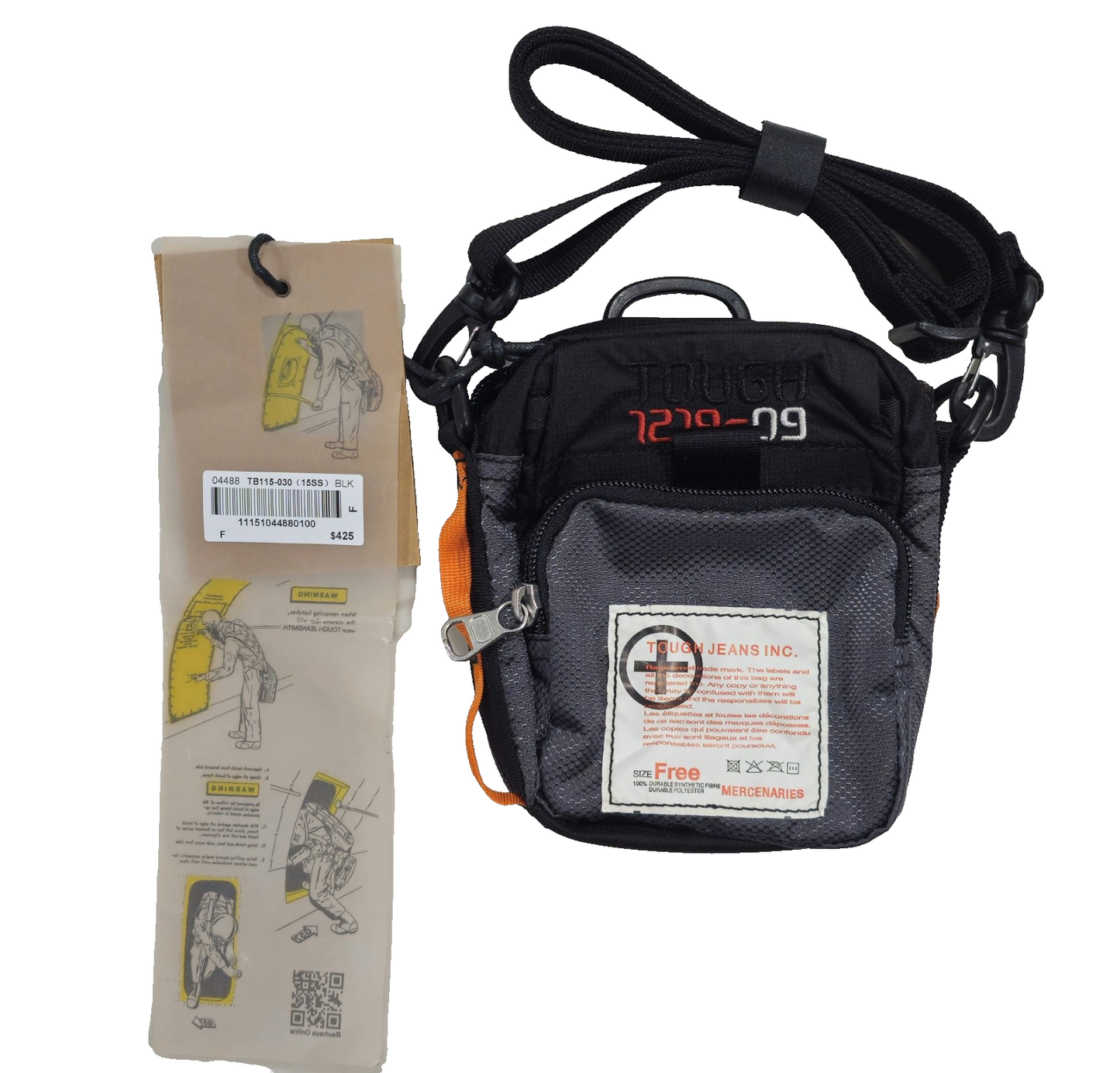 Tough Crossbody Black bag by Tough Jean INC. Ref no: TB115-030 RRP $425