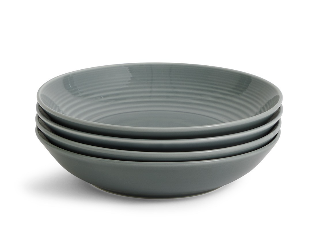 Royal Doulton Gordon Ramsay Maze Dark Grey Stoneware Bowls 7 in set of 4