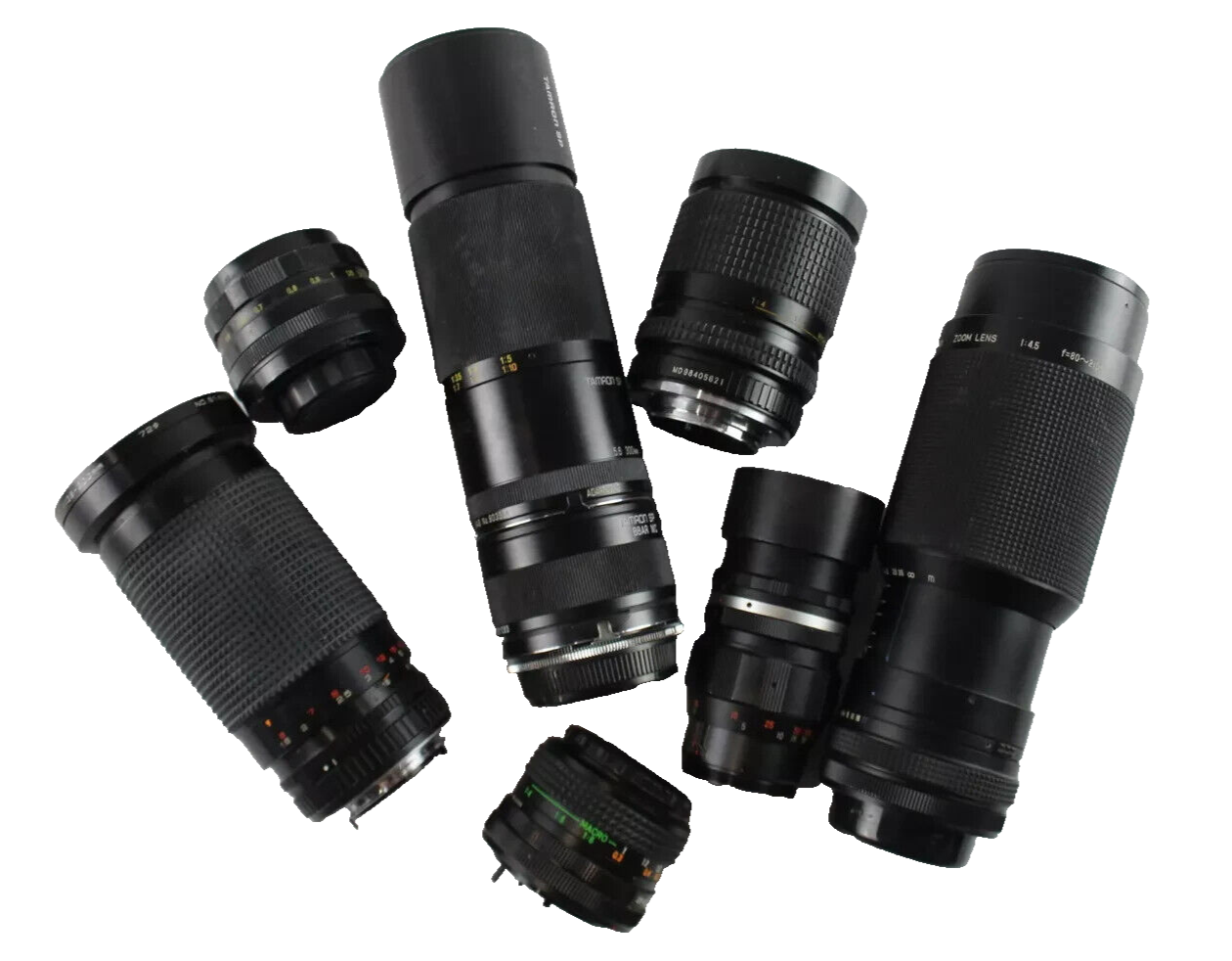 Manual Camera Lenses Inc Sirius, Komura, Tamron, Cosina & Helios, etc. x 7