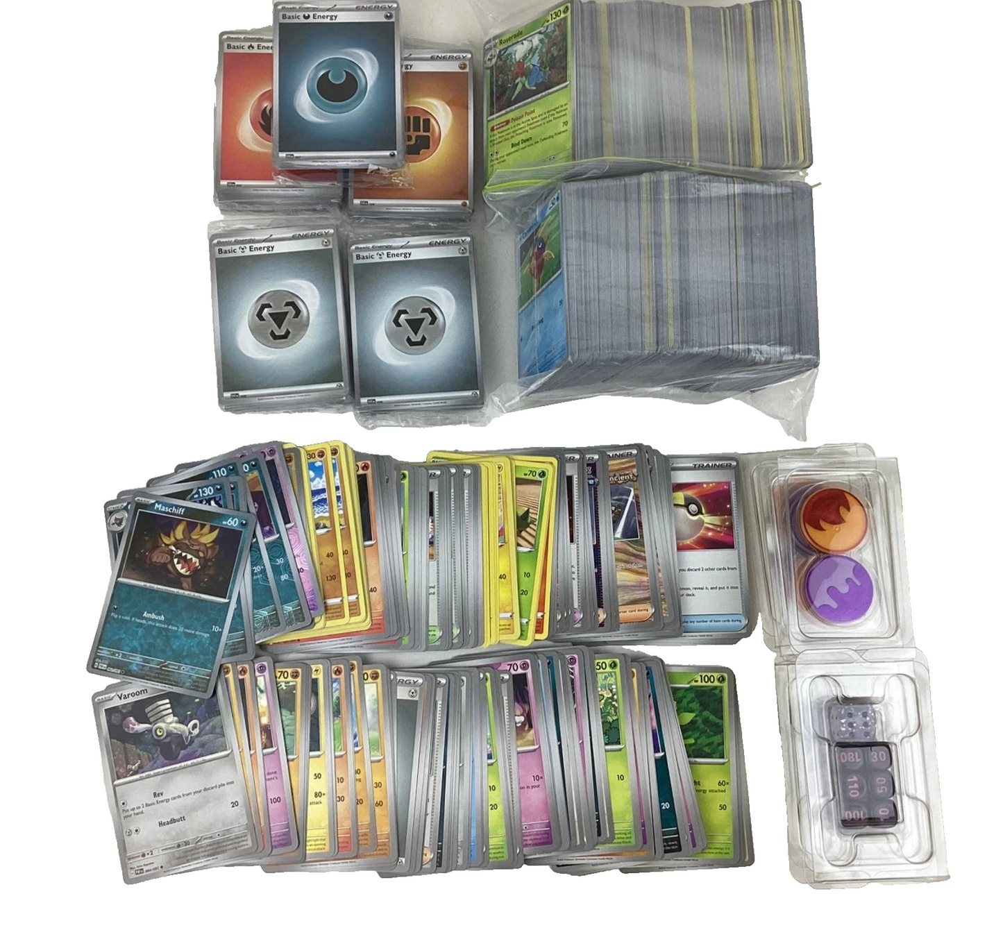 Collection of Assorted Pokémon Cards, Game Tokens and Dice Weight: 1.983kg Cards