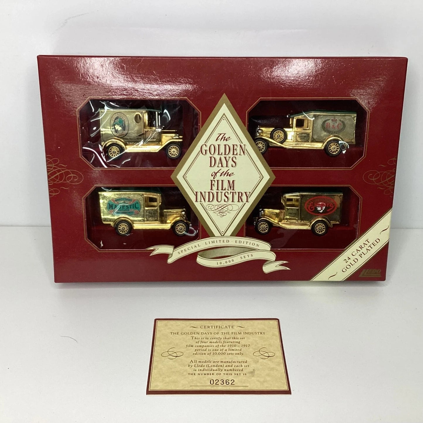 1980s Lledo The Golden Days 4x 24ct Gold-Plated Diecast Cars