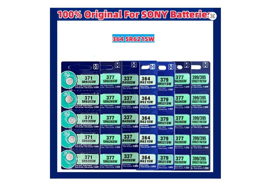 Sony Silver Watch Battery 364 SR621SW Coin Cell - MADE in JAPAN EXPIRE: 10-2032