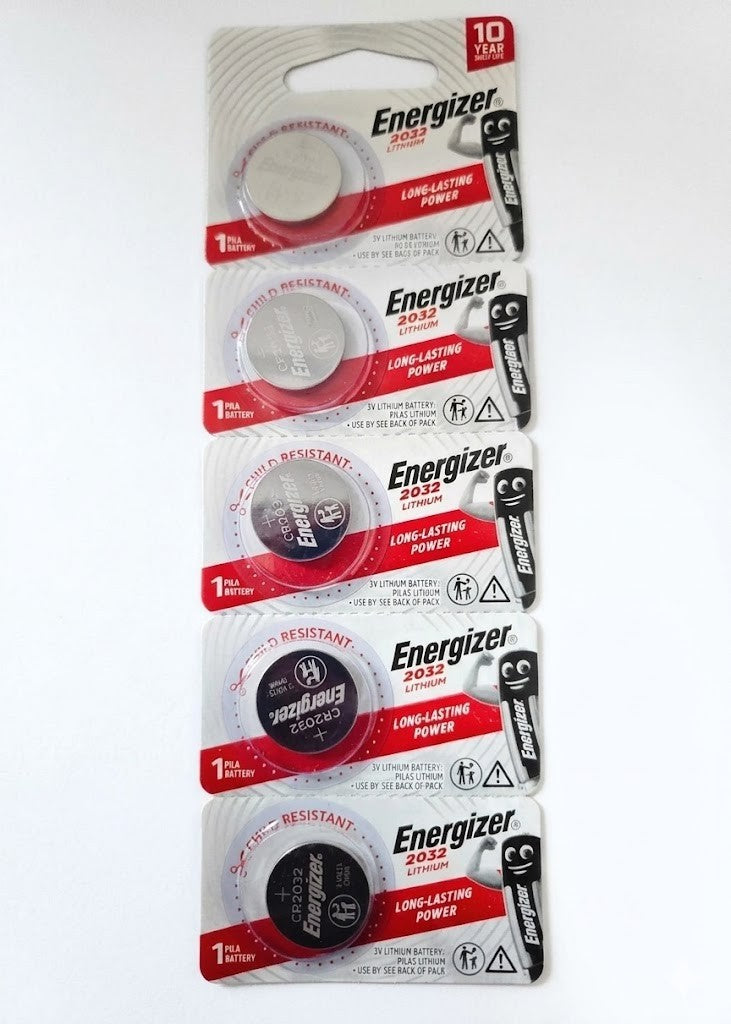 5X Genuine Energizer CR 2032 3V Lithium Coin Button Battery Expiry - 2032