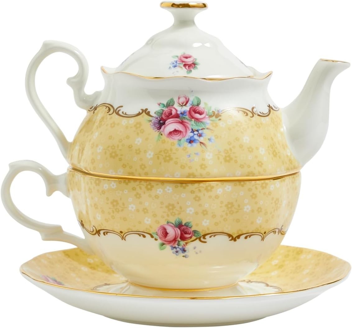 Royal Albert 100 Years 1990 Bouquet Tea for One Set Teapot Cup Saucer RRP $299