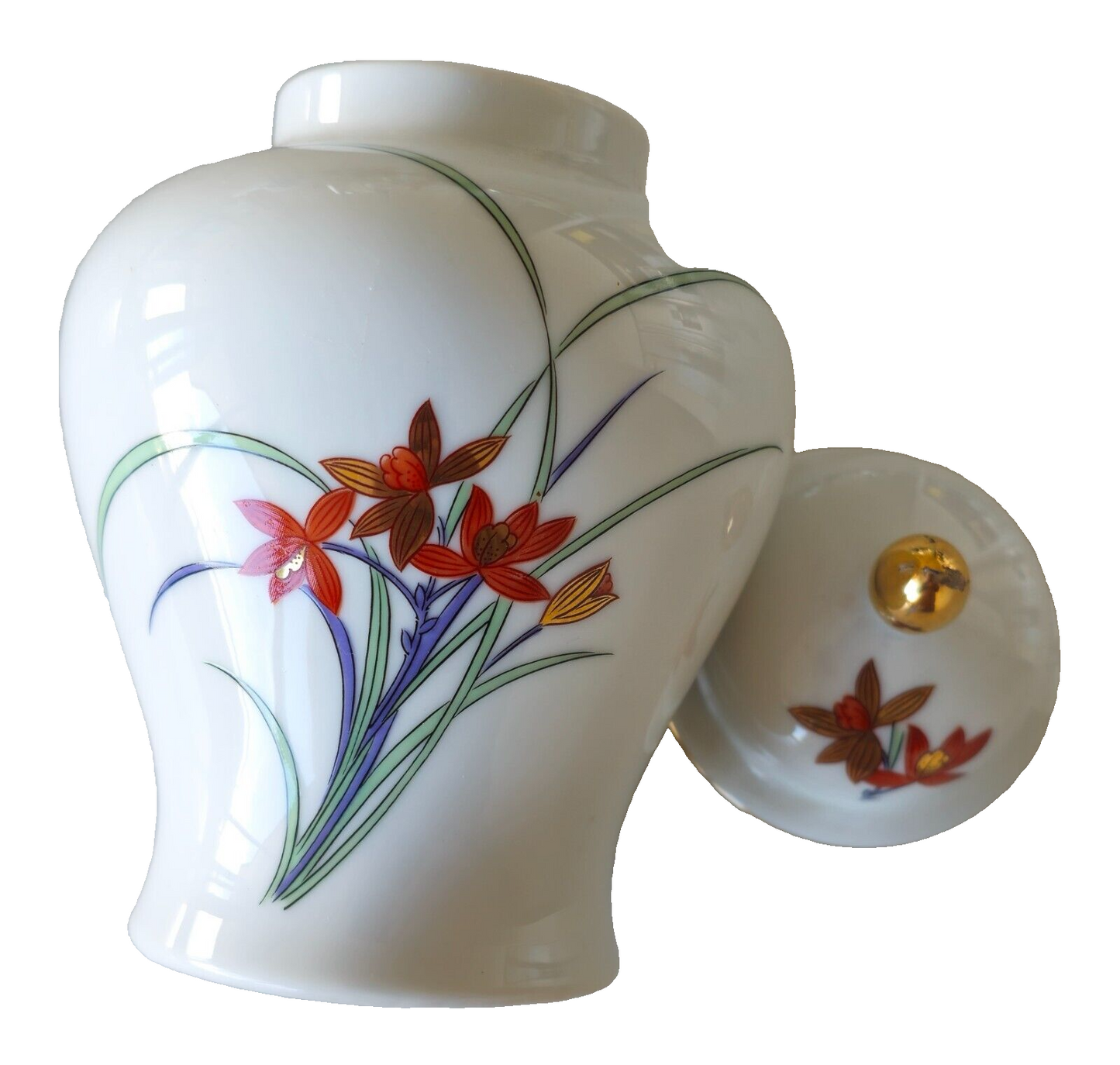 Vintage Porcelain hat-covered pot - jar