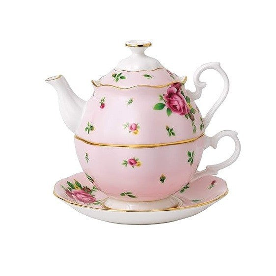 ROYAL ALBERT NEW COUNTERY ROSE PINK TEA FOR ONE NEW - RRP: $299.00