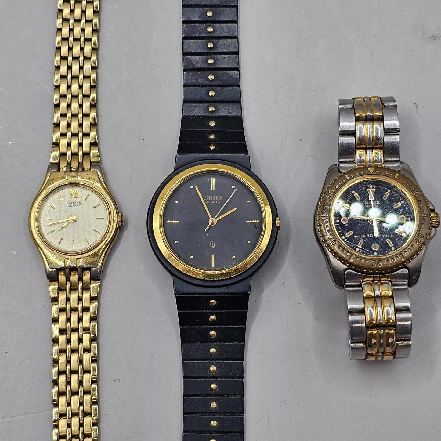 3x Vintage Japanese Watches: Citizen & Pulsar REPAIR/SPAIR