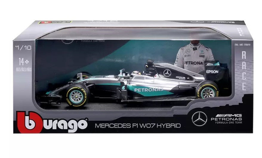 Maisto 1:18 Scale Formula 1 Diecast Cars Mercedes F1 W07 Hybrid 2016 Lewis Hamil