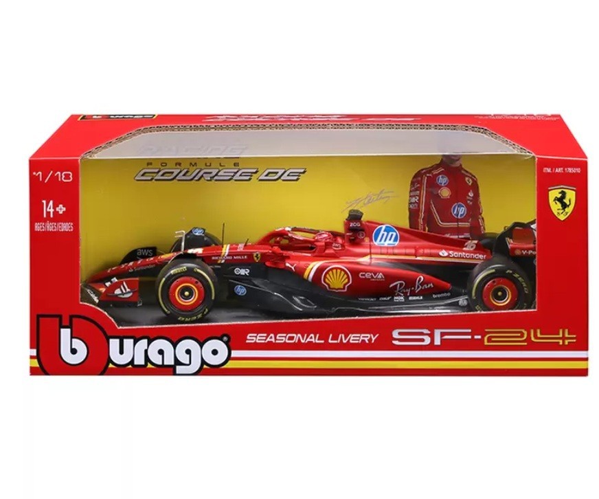 Maisto 1:18 Scale Formula 1 Diecast Cars Ferrari SF-24 2024 Charles Leclerc