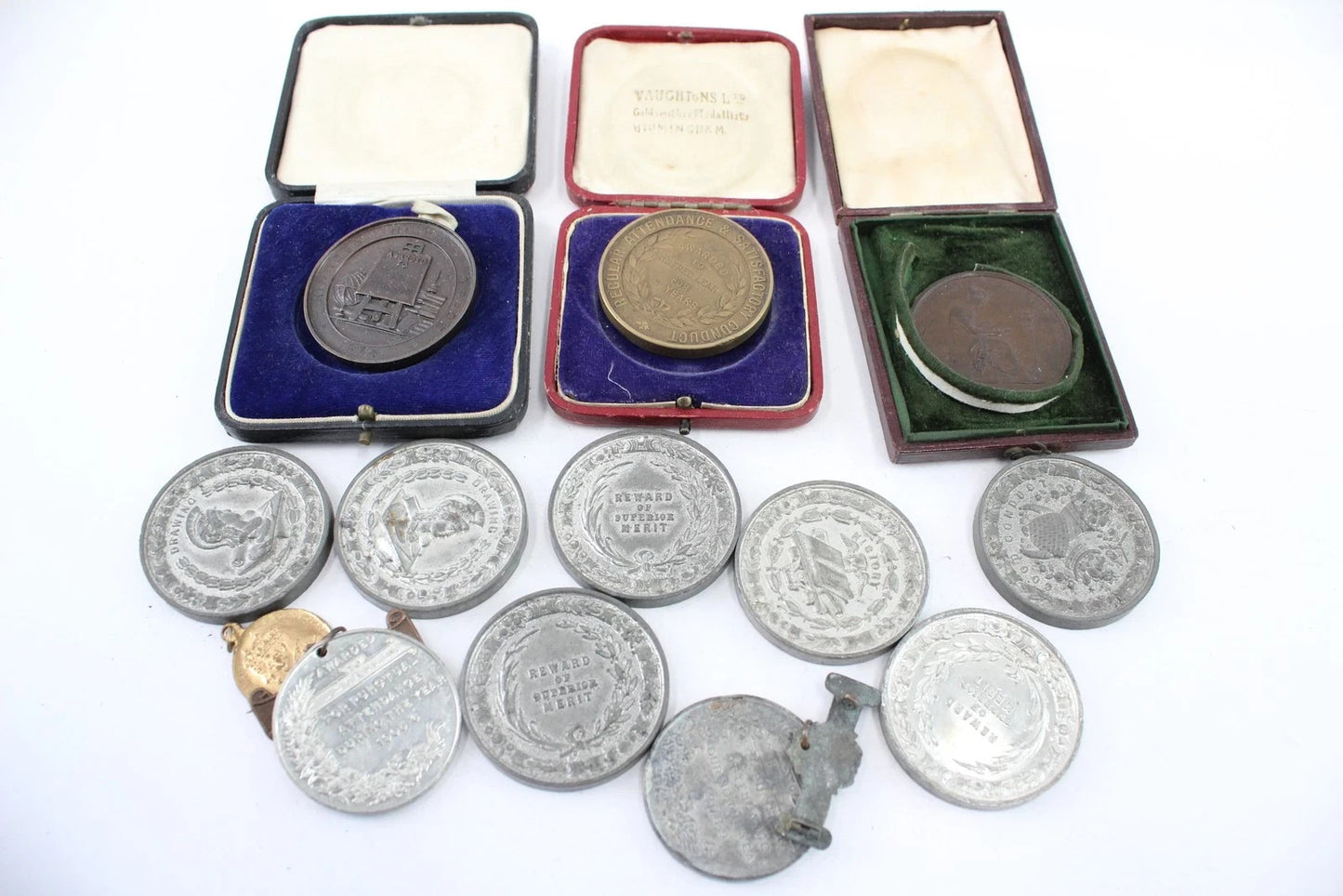 Antique Vintage Art Science & Education Medals / Medallions Inc Boxed Etc x 13